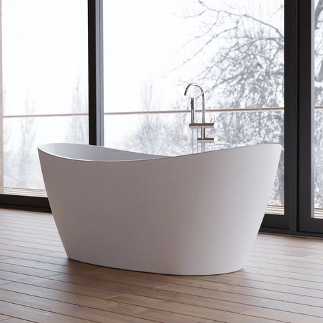 Baignoire Ilot Neroon 2.0 150 blanche 150 x75 x67 cm, by SPALINA