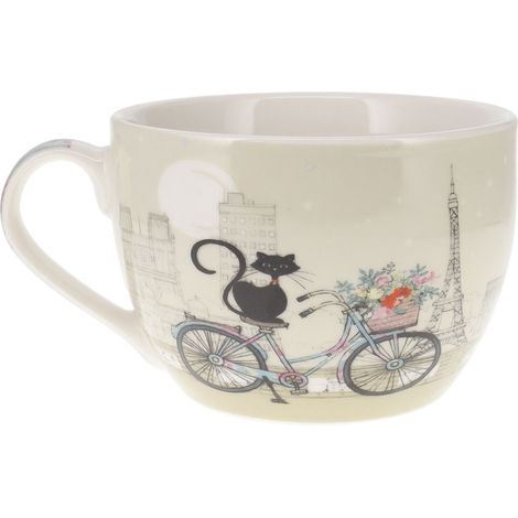 Bol en porcelaine chat à vélo Paris 500 ml (1/3)