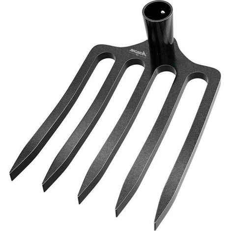 Nouvelle version râteau à retourner la terre à 5 dents robuste - Cultivateur de jardin en acier au manganèse extra-épais pour l'assolement de nouvelles terres (1/5)