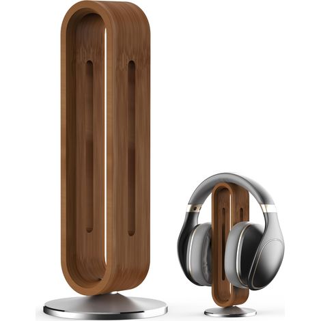 Support Casque Bambou, Porte Casque Audio de Bureau, Forme en U, Bambou Naturel avec Veinage Unique, Base Antidérapante, pour AirPods Max, Beats, Bose, Sony, Sennheiser, Gaming (1/4)