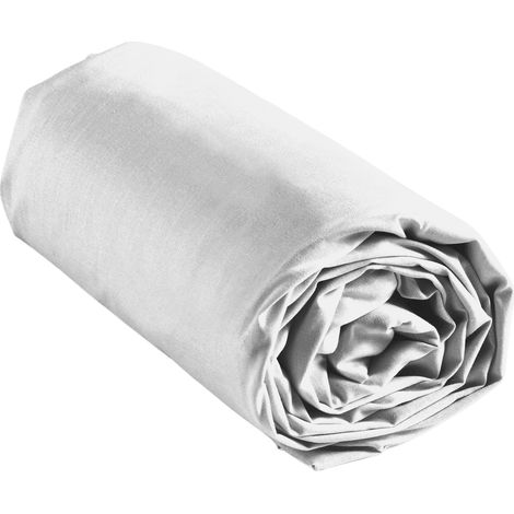 Drap housse en coton 90 x 190 cm Line blanc