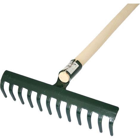 Gartenrechen Strend Pro R105, 14 Zinken, Holzstiel 1600 mm