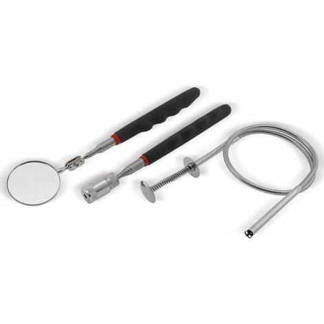 CHILITEC Kit d'outils télescopiques "CT-3in1" Miroir, aimant avec LED, pince flexible