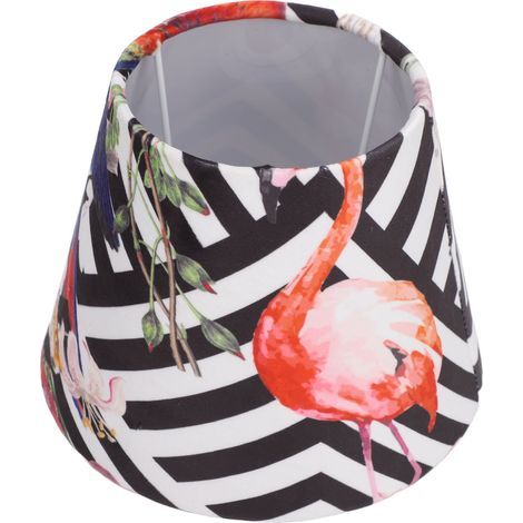 Simple modern velvet lampshade, exquisite conical decoration for E27 E14 lamp head, pink flamingos (1/5)