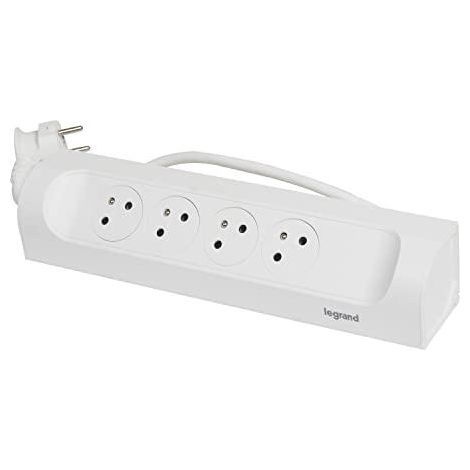 Legrand Regleta angular blanca 4 enchufes cable 1m