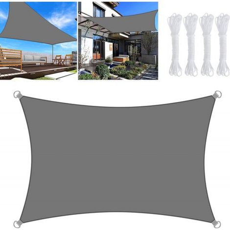 Toile d'ombrage rectangulaire 2 x 3 m, imperméable, en tissu Oxford avec protection UV à 95 %, idéale pour terrasse, jardin, balcon ou extérieur. (1/5)