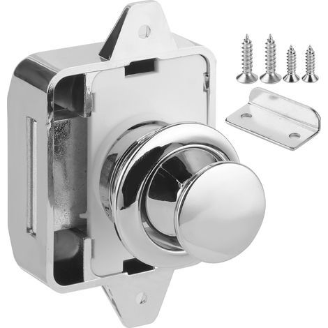 Quincaillerie de meubles de loquet de tiroir d'armoire de serrure de bouton poussoir pour la caravane de voiture de camping-car de bateau (1/5)