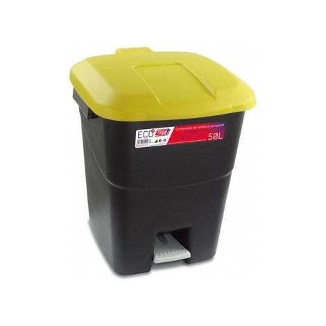 CONTENEDOR C/PEDAL 50L.TAPA AMARILL.TAYG - TAYG