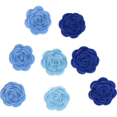 48 roses artificielles pour décoration de mariage, avec ruban adhésif double face pour guirlandes et accessoires de coiffure. Dégradé bleu. (1/5)