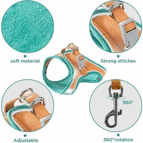 Harnais pour chat - PZCC - Gilet avec laisse - Anti-fuite - Matériau doux et respirant - Tour de poitrine 28-32 cm