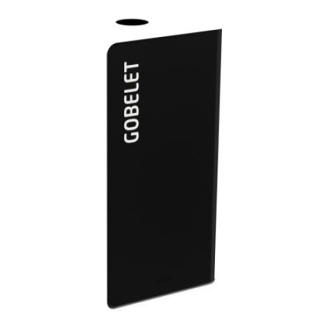 Borne de tri sélectif Cubatri, sans serrure - gobelet - 40l - gris manganèse / blanc - RAL 9016 (1/2)