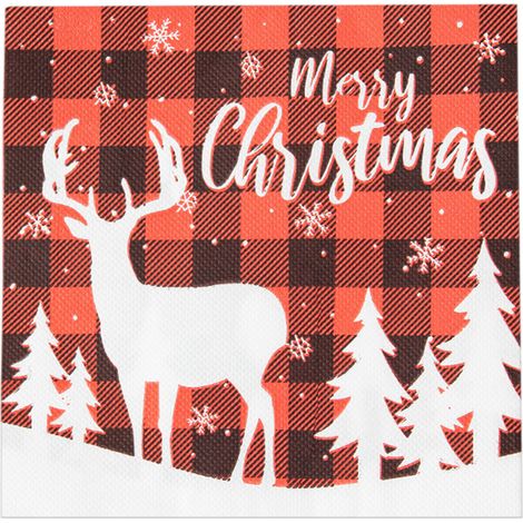 60 Einweg-Papierservietten mit Weihnachtsmotiven, festliche Cocktailservietten, Servietten für Silvester, Winteressen und Dekorationen, rotes Schneeflockenmuster