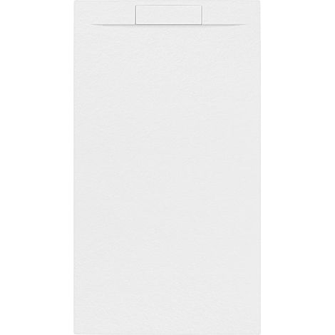 Swiss Aqua Technologies – Receveur de douche 140x90cm SATFU14090BL – Marbre coulé blanc – Surface antibactérienne et antidérapante – À poser ou encastrer (1/4)