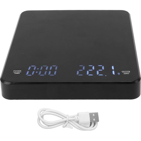 Balance à café rechargeable par USB, remise à zéro automatique, haute précision, affichage numérique LED, balance pour café filtre manuel avec minuteur (1/5)