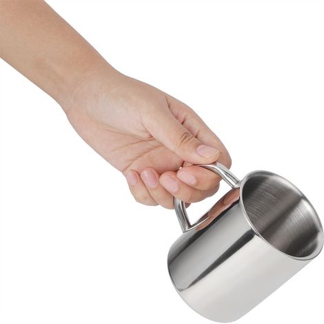 Mug isotherme de voyage en acier inoxydable à double paroi de 300 ml, idéal pour le café, le thé ou le lait. (1/5)