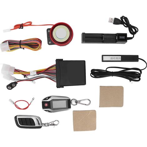 Motorrad-2-Wege-Alarmanlage mit LCD-Display und PKE 12V Multifunktions-Diebstahlsicherung für Geländefahrzeuge (1/5)