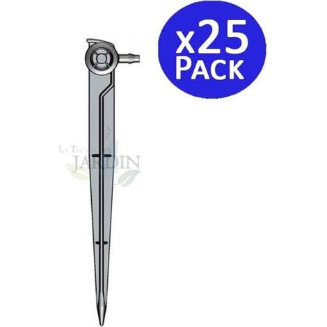 Set di 25 Gocciolatore d'Irrigazione autocompensante 4 litri/ora con Picchetto