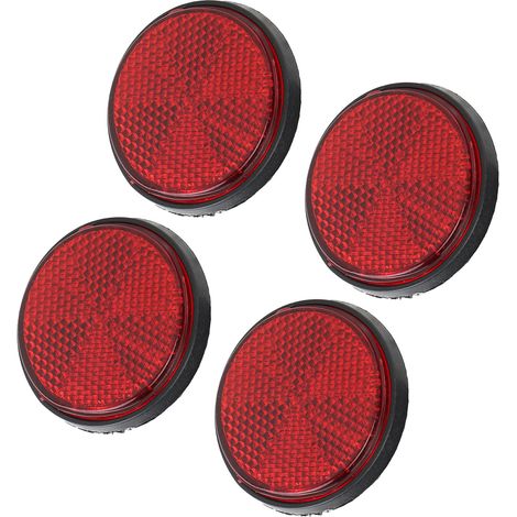 Set mit 4 runden, roten 2-Zoll-Reflektoren für Fahrräder, Anhänger, LKWs, Boote und Roller – Erhöhte Sichtbarkeit (1/5)
