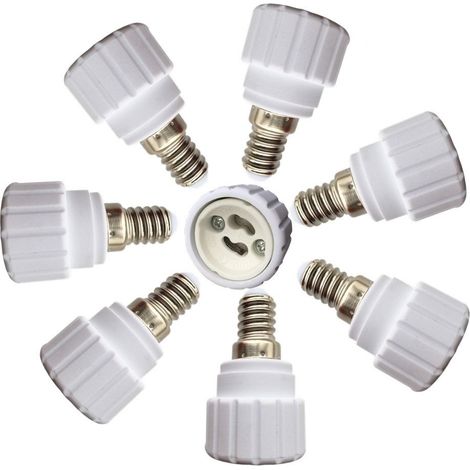 8 PCS E14 vers GU10 Adaptateur de Douille , Ampoule LED Base Douille E14 à GU10 Lamp Holder Converter (1/4)