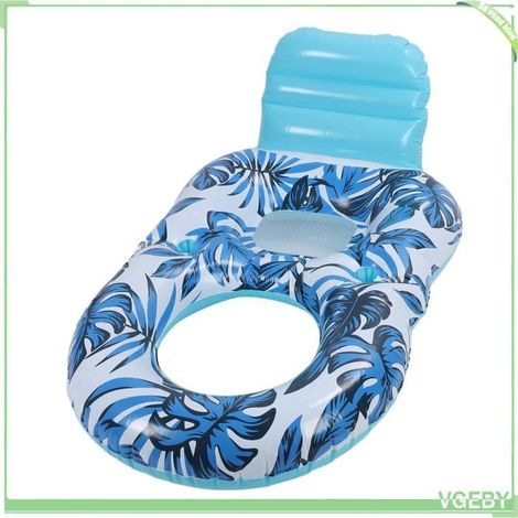Flotteur de piscine - FAFEICY - Chaise longue gonflable - Dossier de soutien - Repose-pieds - 2 porte-gobelets (1/4)