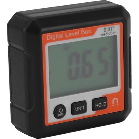 Digitale Wasserwaage mit magnetischer Datenspeicherung, Winkel- und Neigungsmesser, Winkelmessgerät für Holzbearbeitung, Bauwesen, Mauerwerk, Fasen, Rot, Weiß (1/5)