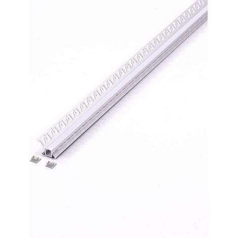 Perfil de aluminio V-TAC para tira LED empotrada en esquina interior satinada de 2 m