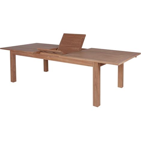 Table de jardin avec rallonge en teck massif 220cm - 240x120x75 cm - Kayu Meuble (1/5)