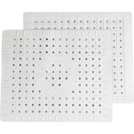 Tapis d'évier, lot de 2, antidérapant, 31 x 26 cm, blanc (1/5)