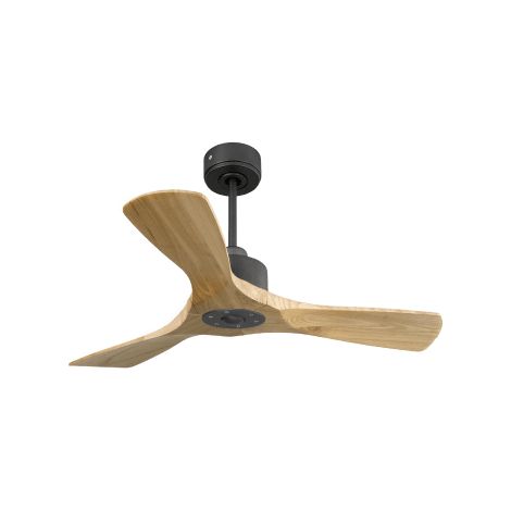 Modulo Slim  Ring - Super destratificateur et ventilateur DC 106 cm noir  pales bois clair  idéal 10 à 20 m²