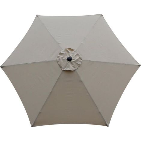 Toile de rechange pour parasol de terrasse, 8 baleines, 3 mètres de long, imperméable, résistante aux UV, tissu de rechange, couleur kaki. (1/4)