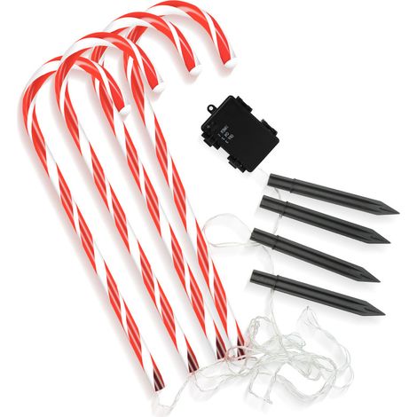 SWANEW Bastoncini luminosi LED a bastoncini luminosi con picchetti a terra decorazione natalizia all'aperto giardino set 5 pezzi (1/5)