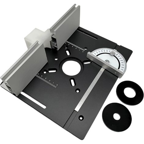 Lot de 3 plaques d'insertion de table de toupie en alliage d'aluminium pour fraisage du bois, planche à bascule, machine de coupe, gravure, outil auxiliaire, établis de menuiserie (1/5)