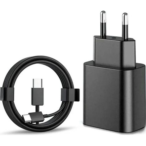 Chargeur rapide NN 45 W compatible avec Samsung USB-C, câble de 2 m, 1 adaptateur secteur de charge rapide pour appareils Galaxy, noir, 1-P Samsung (45 W noir) (1/4)