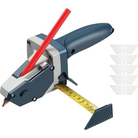 Trockenbau-Schneidewerkzeug – Gips-/Stein-/Kartonschneider, integriertes Handwerkzeug mit Klinge aus Industrielegierung, All-in-One-Handwerkzeug mit Maßband und Universalmesser (1/5)