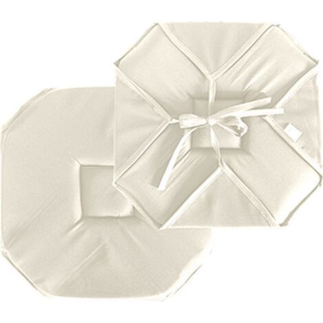 Galette à rabats polyester CHABY 40 x 40 cm coloris ECRU