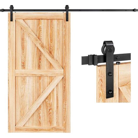 Freosen – Kit rail porte coulissante 244 cm – Acier au carbone – Charge max 100kg – Système sans roue inférieure – Pour espaces confinés