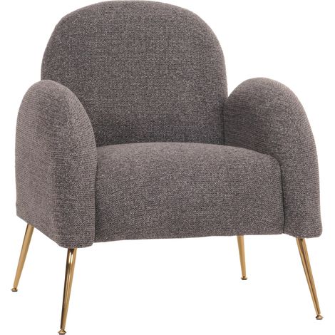 [NEUWERTIG] Lounge-Sessel HHG-262, Cocktailsessel Sessel, Retro Nosagfederung Stoff/Textil Chenille dunkelgrau