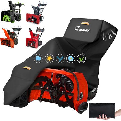 Snow Blower Cover Heavy Duty Oxford 840D Waterproof Universal Snow Blower with 2 Reflective Strips, Windproof Buckle, Ventilation Slots (1/5)