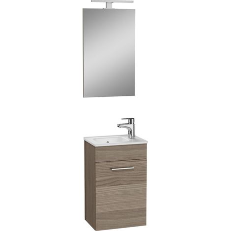 Mia Mobile 39x61x28 cm per bagno con specchio, lavabo e illuminazione a LED, Cordoba (MIASET40C)