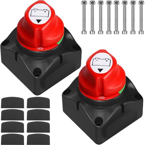 2 x 12 V 24 V 275 A Car Battery Switches, On-Off Battery Cut, Isolator Batteries, for Motorcycle, Boat, Truck, Camper (1/5)