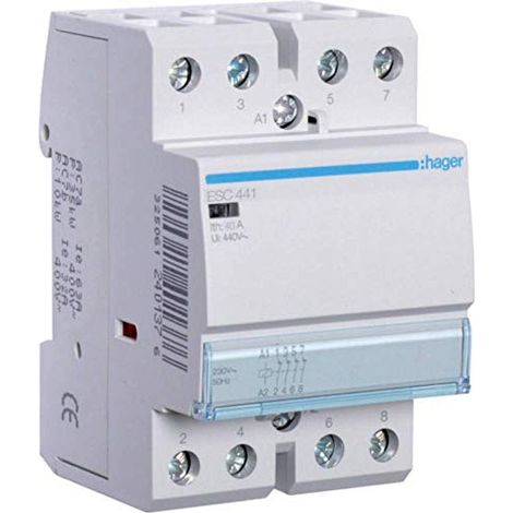 Hager ESC441 contactor modular gris 40A 230V