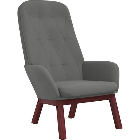 Maison Exclusive - Sedia Relax Grigio Scuro in Velluto (1/5)