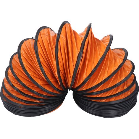 Conduit flexible en PVC pour ventilateur d'extraction, robuste, 20 cm (8 po), avec support en acier à crochet en forme de S, 5 m (16,4 pi) (1/5)