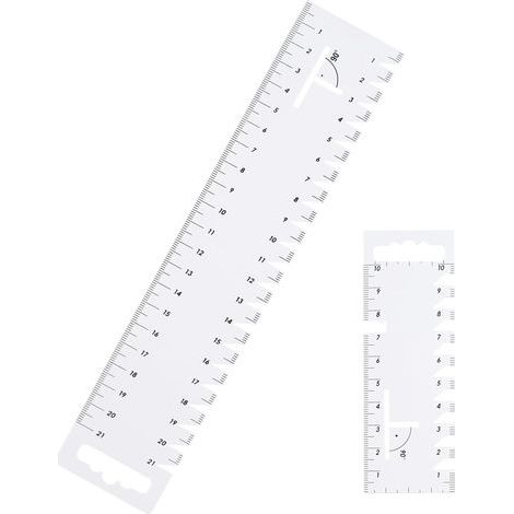 2-teiliges Nählineal (21 cm + 10 cm), Nähzubehör, Nählineal, Nähbedarf, Nähwerkzeug-Zubehör für Schnittmusterzeichnungen, individuelle Kleidung zum Selbermachen (1/5)