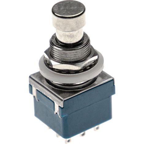 vhbw 3PDT Foot Switch Guitar compatible with True Bypass Guitar Effect Accessories - Foot Switch Blue Silver