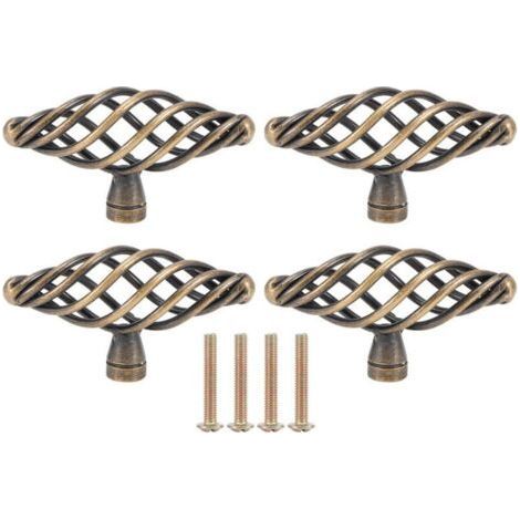 4pcs Antique Zinc Alloy Door Handle Drawer Cupboard Pull Knobs Hardware Accessory..