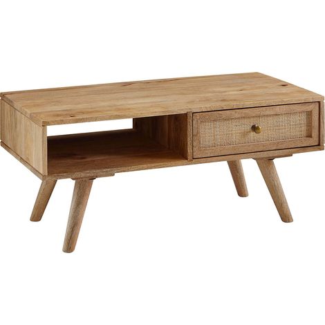 Couchtisch Mango Massivholz Wohnzimmertisch Rechteckig B/H/T ca. 90/40/45cm (1/5)