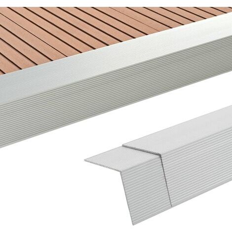 Winkelleisten - vidaXL 5 Stk. Verkleidungswinkel Verkleidungen Aluminium 170 cm Silber - Terrasseneckprofil (1/5)