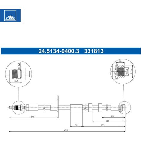 Flexible de frein ATE 24.5134-0400.3 FORD 1682557 AV61-2078-AB