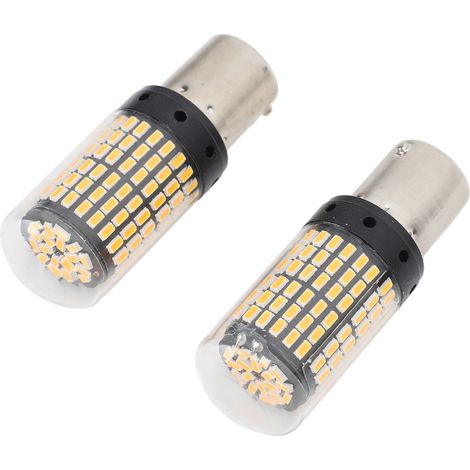 2 Ampoules LED 1156 Jaune Pour Feu Stop Clignotant Anti-Stroboscope Super Lumineux Signalisation Auto (1/5)